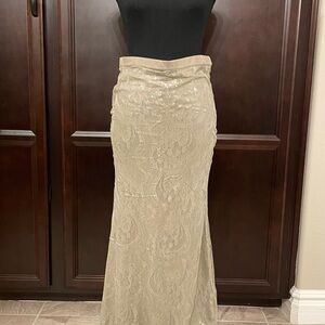 Chan Luu sage Green Sequins and Lace Maxi Skirt NWT
